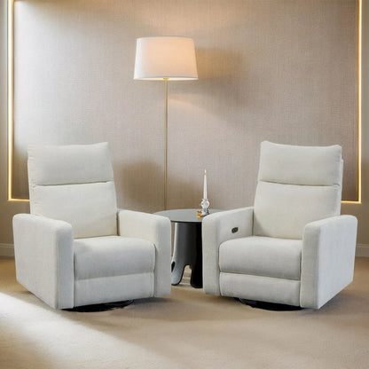 Olmas 33.5 W Power Swivel Glider Recliner with USB Charger Set Of 2