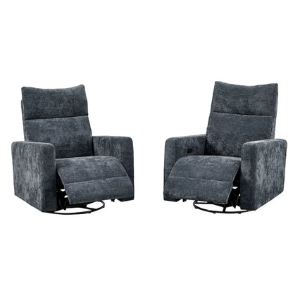 Olmas 33.5 W Power Swivel Glider Recliner with USB Charger Set Of 2