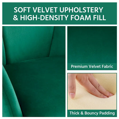 Yaheetech Flower Shape Velvet Armchair Accent Chair with Golden Metal Legs