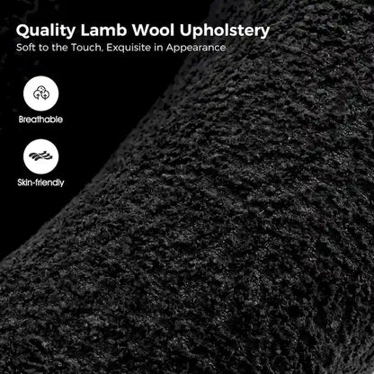 Augus Modern Boucle Accent Barrel Chair with Solid Wood Legs by HULALA HOME