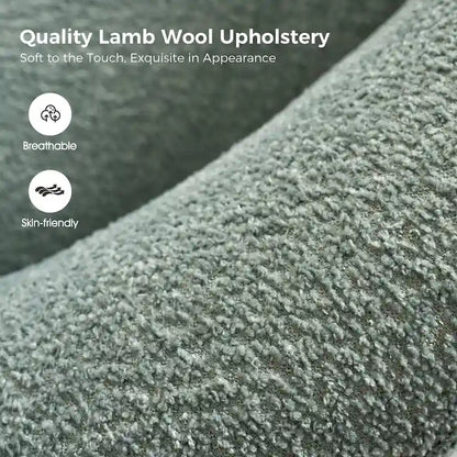 Augus Modern Boucle Accent Barrel Chair with Solid Wood Legs by HULALA HOME