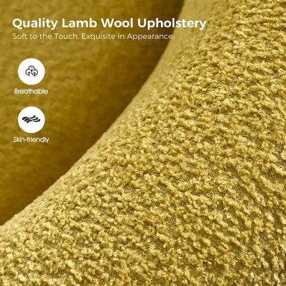 Augus Modern Boucle Accent Barrel Chair with Solid Wood Legs by HULALA HOME