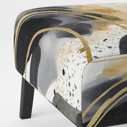 Designart  Pastel Abstract With Blue Black & Gold Spots III  Upholstered Fractals Accent Chair and Modern Arm Chair