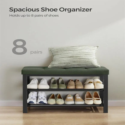 Entryway Bench with Cushion - 12.2 D x 31.9 W x 19.3 H