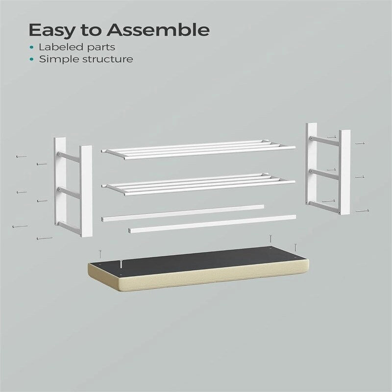 Entryway Bench with Cushion - 12.2 D x 31.9 W x 19.3 H