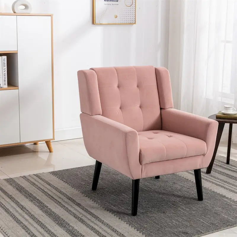 Modern Soft Velvet Ergonomics Accent Chair Living Room Chair Bedroom Chair Home Chair With Black Legs