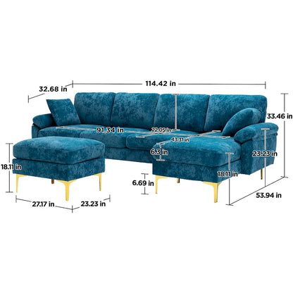 Kata 115  Sectional Sofa with Ottman
