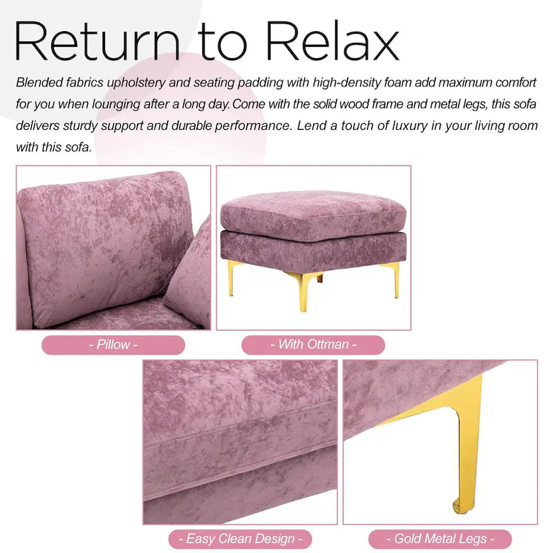 Kata 115  Sectional Sofa with Ottman