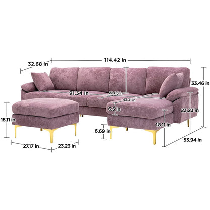 Kata 115  Sectional Sofa with Ottman
