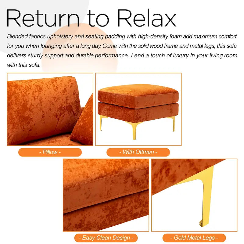 Kata 115  Sectional Sofa with Ottman