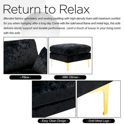 Kata 115  Sectional Sofa with Ottman