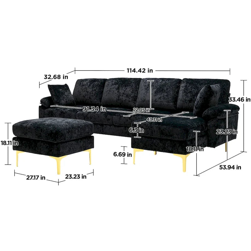 Kata 115  Sectional Sofa with Ottman