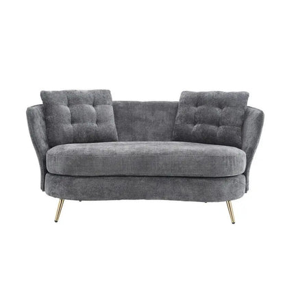 Upholstered Couch with Golden Metal Legs Club Loveseat Sofa for Living Reading Room ,Bedroom ,Apartment, Small Space Dorm
