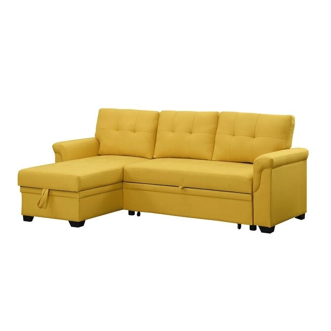 Lucca 84-inch Reversible Sleeper Sectional Sofa with Storage Chaise - 84 W x 54 D x 35 H