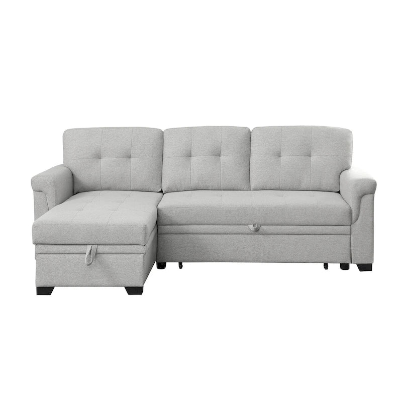 Lucca 84-inch Reversible Sleeper Sectional Sofa with Storage Chaise - 84 W x 54 D x 35 H