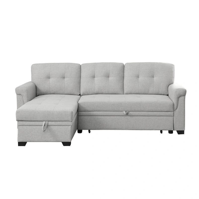 Lucca 84-inch Reversible Sleeper Sectional Sofa with Storage Chaise - 84 W x 54 D x 35 H