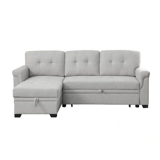 Lucca 84-inch Reversible Sleeper Sectional Sofa with Storage Chaise - 84 W x 54 D x 35 H