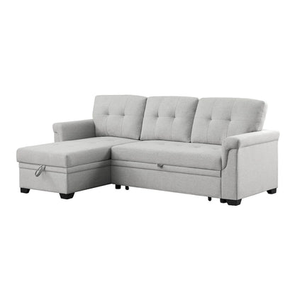 Lucca 84-inch Reversible Sleeper Sectional Sofa with Storage Chaise - 84 W x 54 D x 35 H