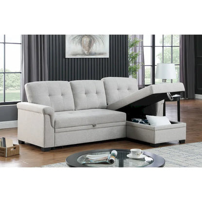 Lucca 84-inch Reversible Sleeper Sectional Sofa with Storage Chaise - 84 W x 54 D x 35 H