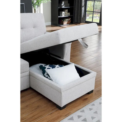 Lucca 84-inch Reversible Sleeper Sectional Sofa with Storage Chaise - 84 W x 54 D x 35 H