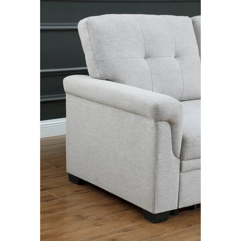 Lucca 84-inch Reversible Sleeper Sectional Sofa with Storage Chaise - 84 W x 54 D x 35 H