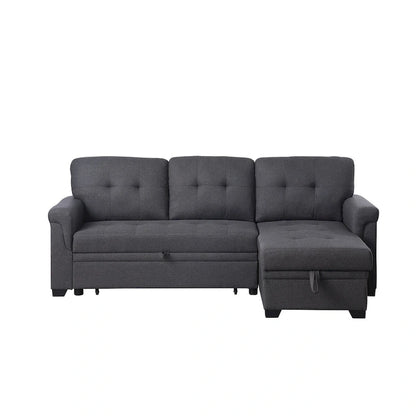 Lucca 84-inch Reversible Sleeper Sectional Sofa with Storage Chaise - 84 W x 54 D x 35 H