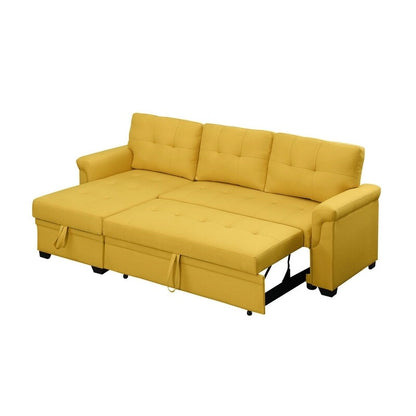 Lucca 84-inch Reversible Sleeper Sectional Sofa with Storage Chaise - 84 W x 54 D x 35 H