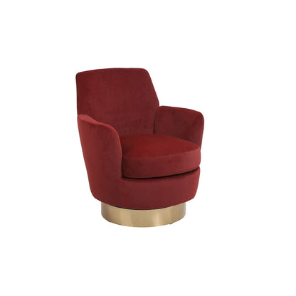 Velvet Swivel Barrel Chair, Swivel Accent Chairs Armchair, Reading Chairs, Round Barrel Chairs with Gold Stainless Steel Base