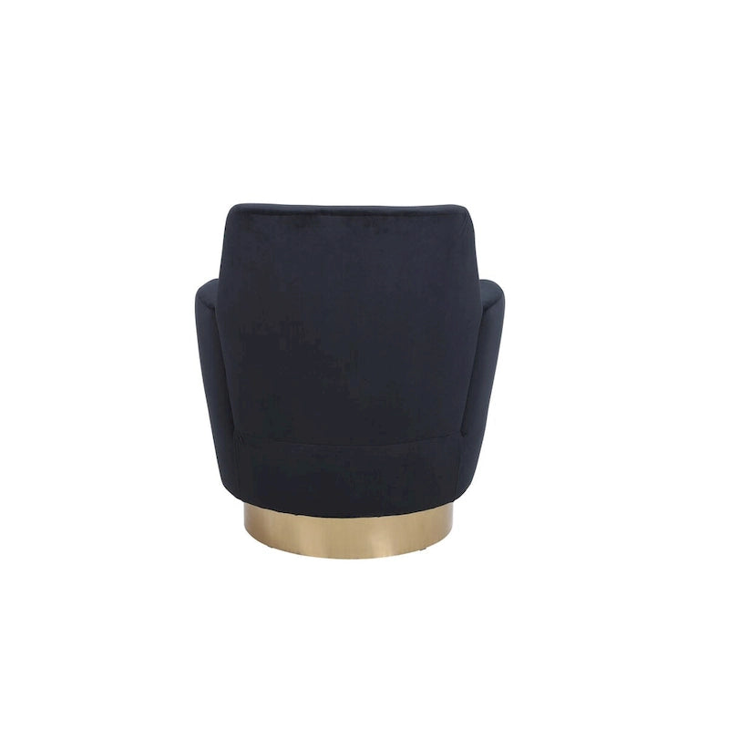 Velvet Swivel Barrel Chair, Swivel Accent Chairs Armchair, Reading Chairs, Round Barrel Chairs with Gold Stainless Steel Base