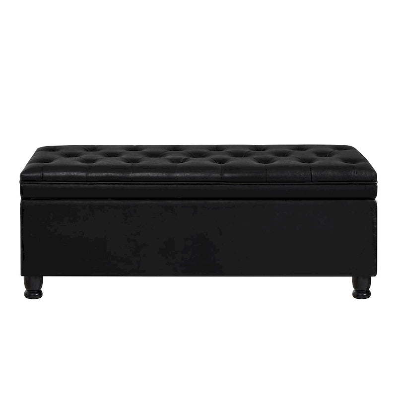 Upholstered Tufted Button Storage Bench