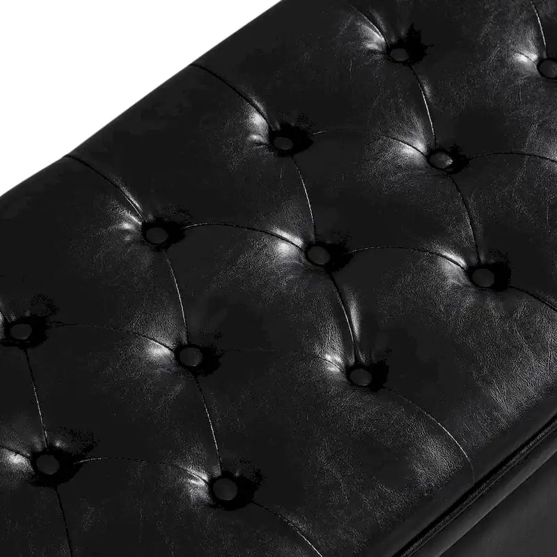 Upholstered Tufted Button Storage Bench