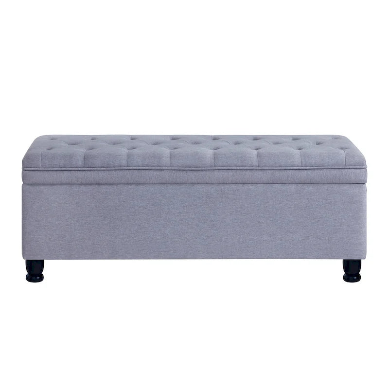 Upholstered Tufted Button Storage Bench