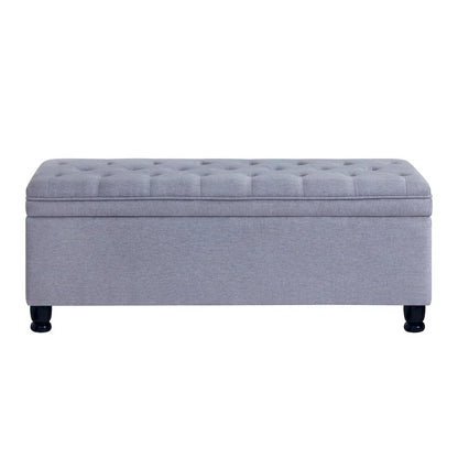 Upholstered Tufted Button Storage Bench