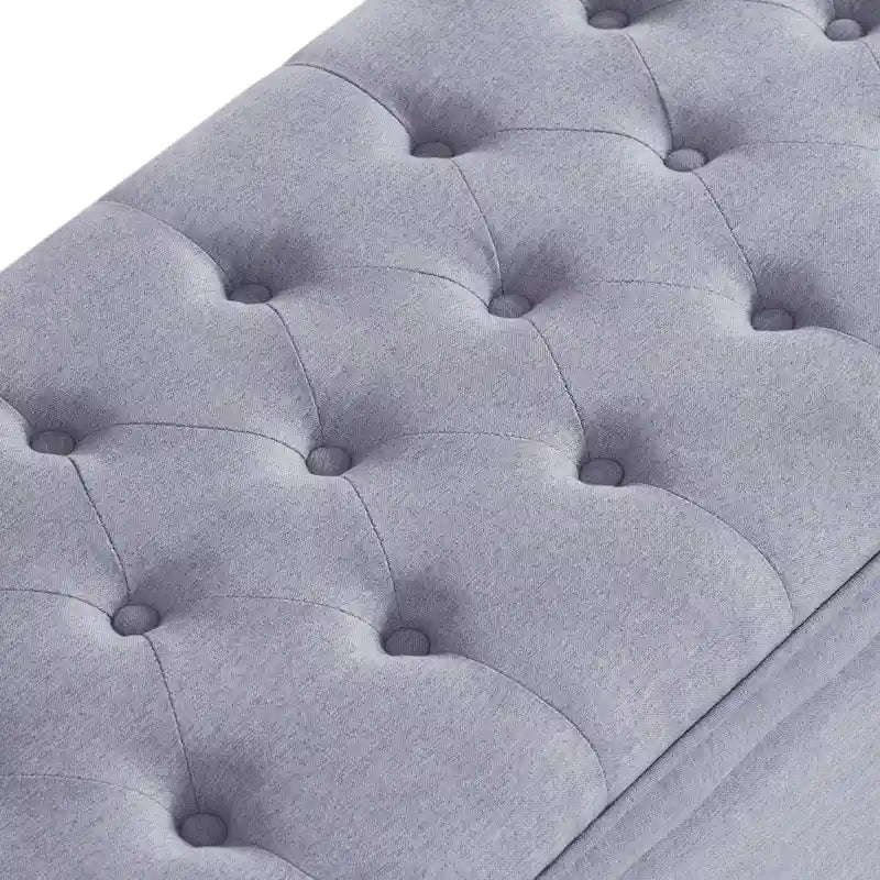 Upholstered Tufted Button Storage Bench