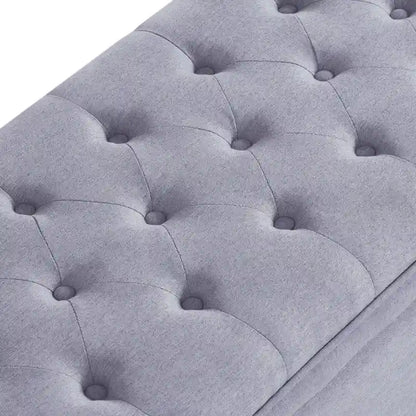 Upholstered Tufted Button Storage Bench