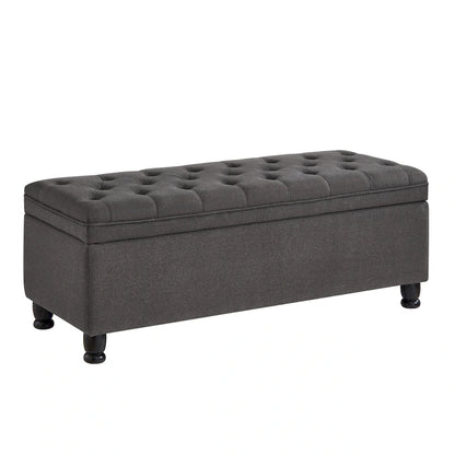 Upholstered Tufted Button Storage Bench