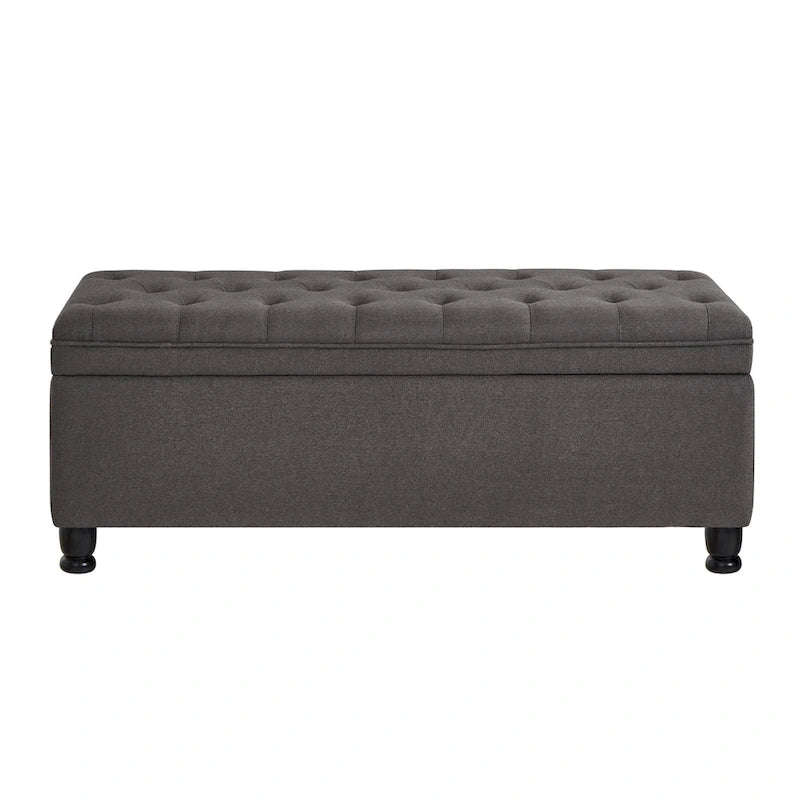 Upholstered Tufted Button Storage Bench