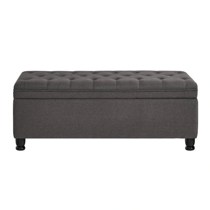 Upholstered Tufted Button Storage Bench