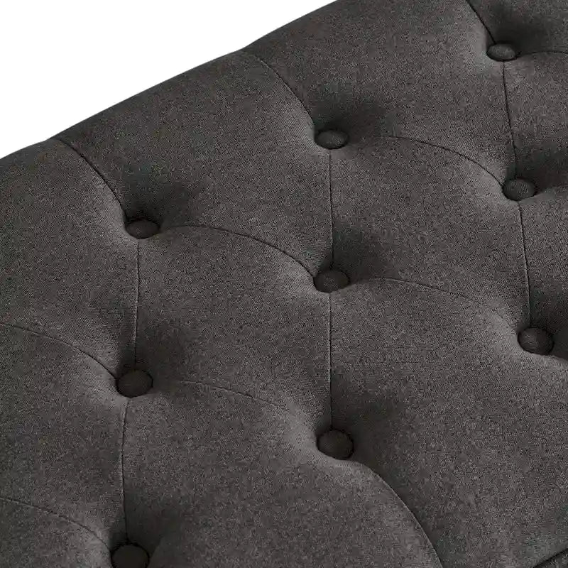 Upholstered Tufted Button Storage Bench
