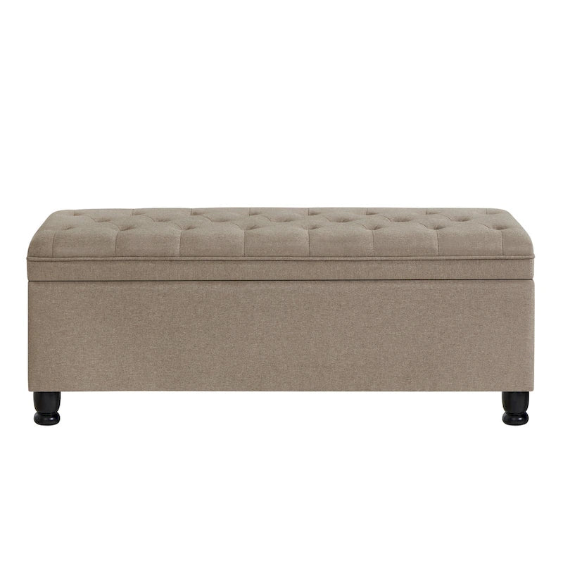 Upholstered Tufted Button Storage Bench
