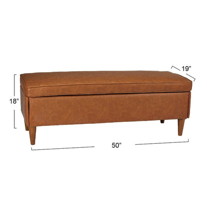 Atley Upholstered Bench with Storage and Solid Wood Legs