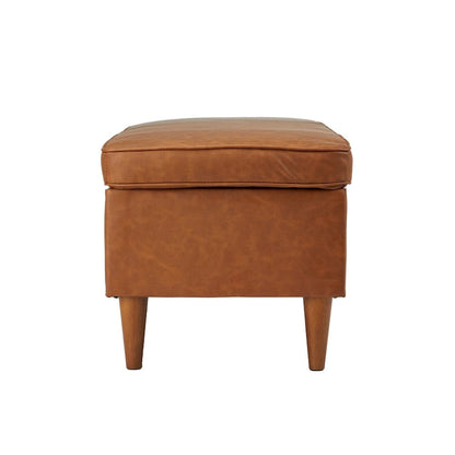 Atley Upholstered Bench with Storage and Solid Wood Legs