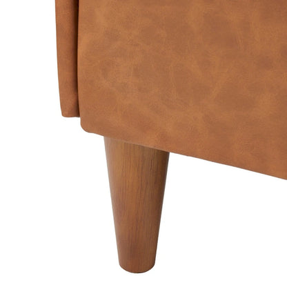 Atley Upholstered Bench with Storage and Solid Wood Legs