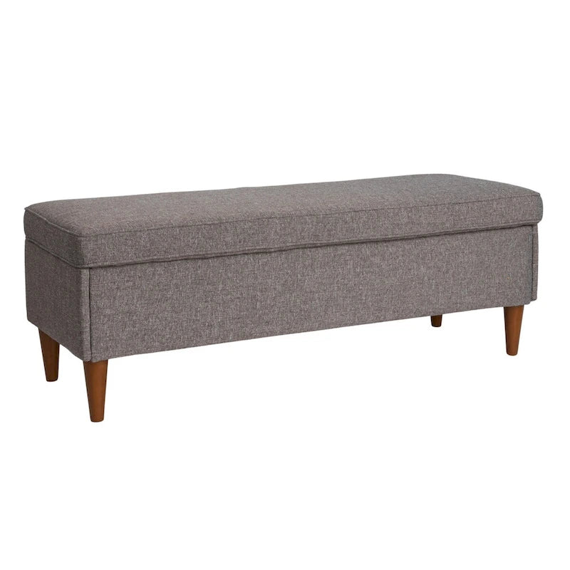Atley Upholstered Bench with Storage and Solid Wood Legs