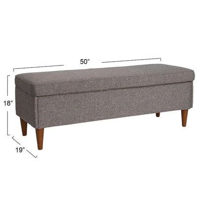 Atley Upholstered Bench with Storage and Solid Wood Legs