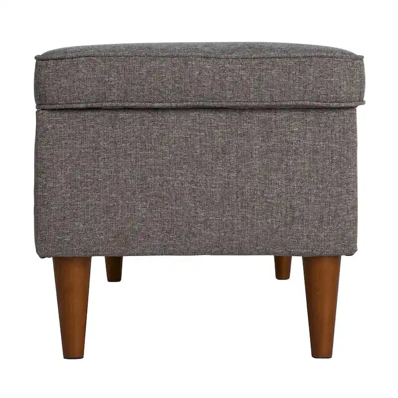 Atley Upholstered Bench with Storage and Solid Wood Legs