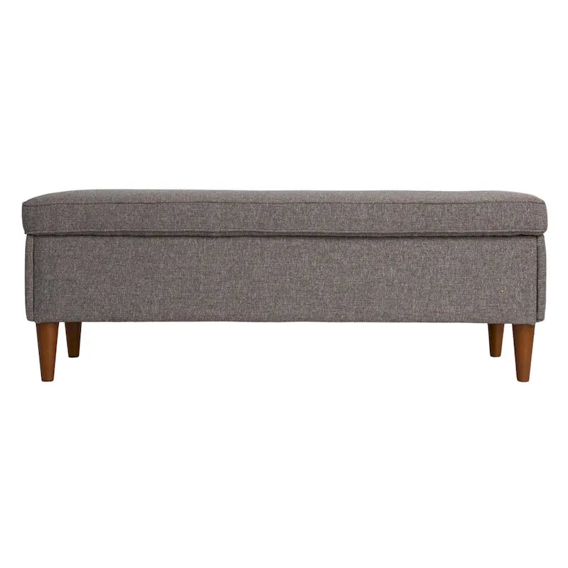 Atley Upholstered Bench with Storage and Solid Wood Legs