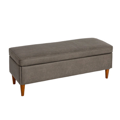 Atley Upholstered Bench with Storage and Solid Wood Legs