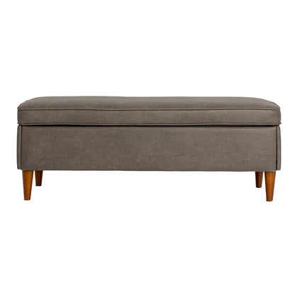 Atley Upholstered Bench with Storage and Solid Wood Legs