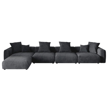 181 Oversized Corduroy Sectional Sofa Couch with Ottoman, L Shaped Convertible Couch Deep Seat Couches for Modern Living Room